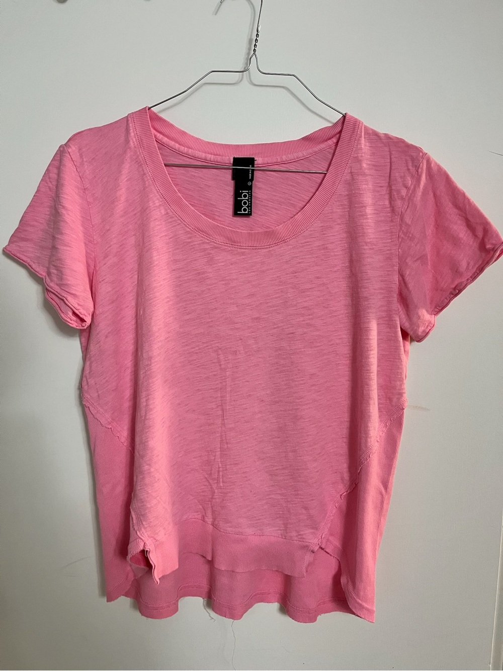 bobi Bubblegum Pink Short Sleeve Crewneck Top